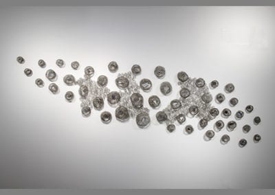 Rumors stainless steel wire mesh sculpture full view grey background