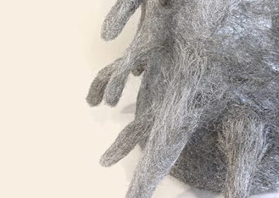 Jut stainless steel wire mesh sculpture detail 2